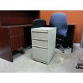 3-Drawer Grey Rolling Locking Box-File Pedestal 15x19x28"